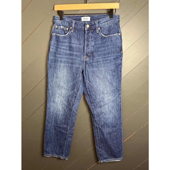 Pistola Denim - Women's Pistola Jeans, Size 27, Blue Straight Leg Trendy Premium Denim